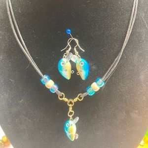 Pendant and earrings